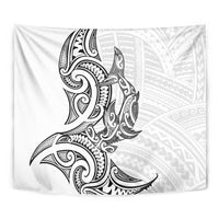 New Zealand Hammerhead Shark Tapestry Maori Haehae Mangopare White - Polynesian Pride