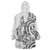 New Zealand Hammerhead Shark Wearable Blanket Hoodie Maori Haehae Mangopare White - Polynesian Pride