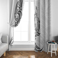 New Zealand Hammerhead Shark Window Curtain Maori Haehae Mangopare White - Polynesian Pride
