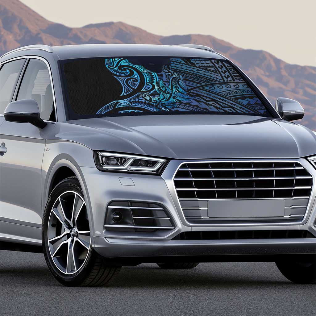 New Zealand Hammerhead Shark Auto Sun Shade Maori Haehae Mangopare Galaxy - Polynesian Pride