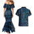 New Zealand Hammerhead Shark Couples Matching Mermaid Dress and Hawaiian Shirt Maori Haehae Mangopare Galaxy - Polynesian Pride