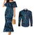 New Zealand Hammerhead Shark Couples Matching Mermaid Dress and Long Sleeve Button Shirt Maori Haehae Mangopare Galaxy - Polynesian Pride