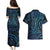 New Zealand Hammerhead Shark Couples Matching Puletasi and Hawaiian Shirt Maori Haehae Mangopare Galaxy - Polynesian Pride