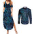 New Zealand Hammerhead Shark Couples Matching Summer Maxi Dress and Long Sleeve Button Shirt Maori Haehae Mangopare Galaxy - Polynesian Pride