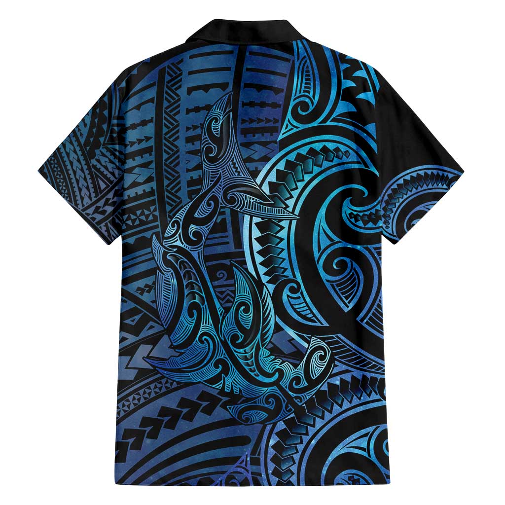 New Zealand Hammerhead Shark Family Matching Puletasi and Hawaiian Shirt Maori Haehae Mangopare Galaxy - Polynesian Pride