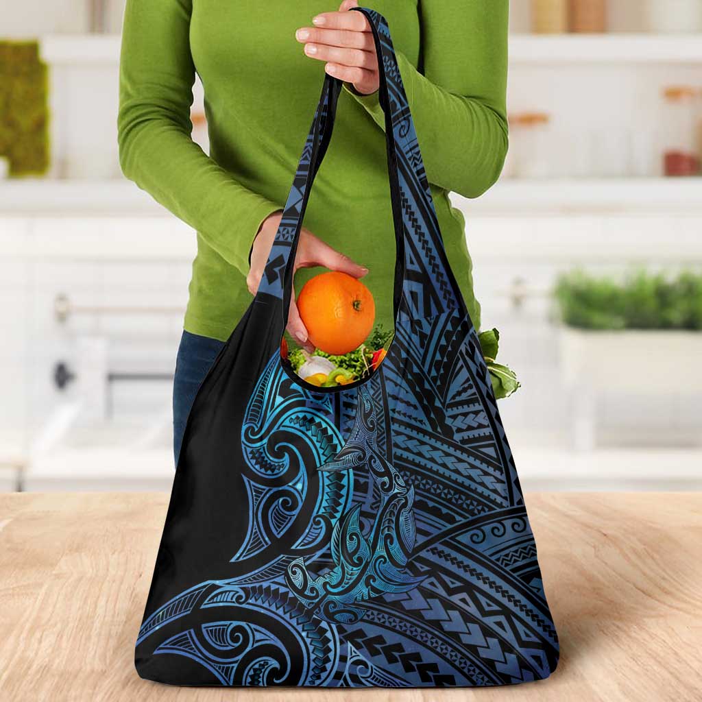New Zealand Hammerhead Shark Grocery Bag Maori Haehae Mangopare Galaxy - Polynesian Pride