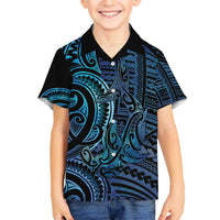 New Zealand Hammerhead Shark Kid Hawaiian Shirt Maori Haehae Mangopare Galaxy - Polynesian Pride