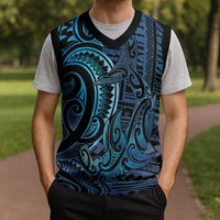 New Zealand Hammerhead Shark Christmas Knitted V-Neck Vest Maori Haehae Mangopare Galaxy - Polynesian Pride