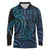 New Zealand Hammerhead Shark Long Sleeve Polo Shirt Maori Haehae Mangopare Galaxy - Polynesian Pride