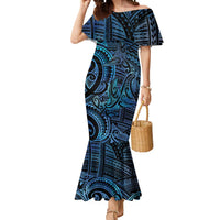 New Zealand Hammerhead Shark Mermaid Dress Maori Haehae Mangopare Galaxy - Polynesian Pride