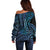 New Zealand Hammerhead Shark Off Shoulder Sweater Maori Haehae Mangopare Galaxy - Polynesian Pride