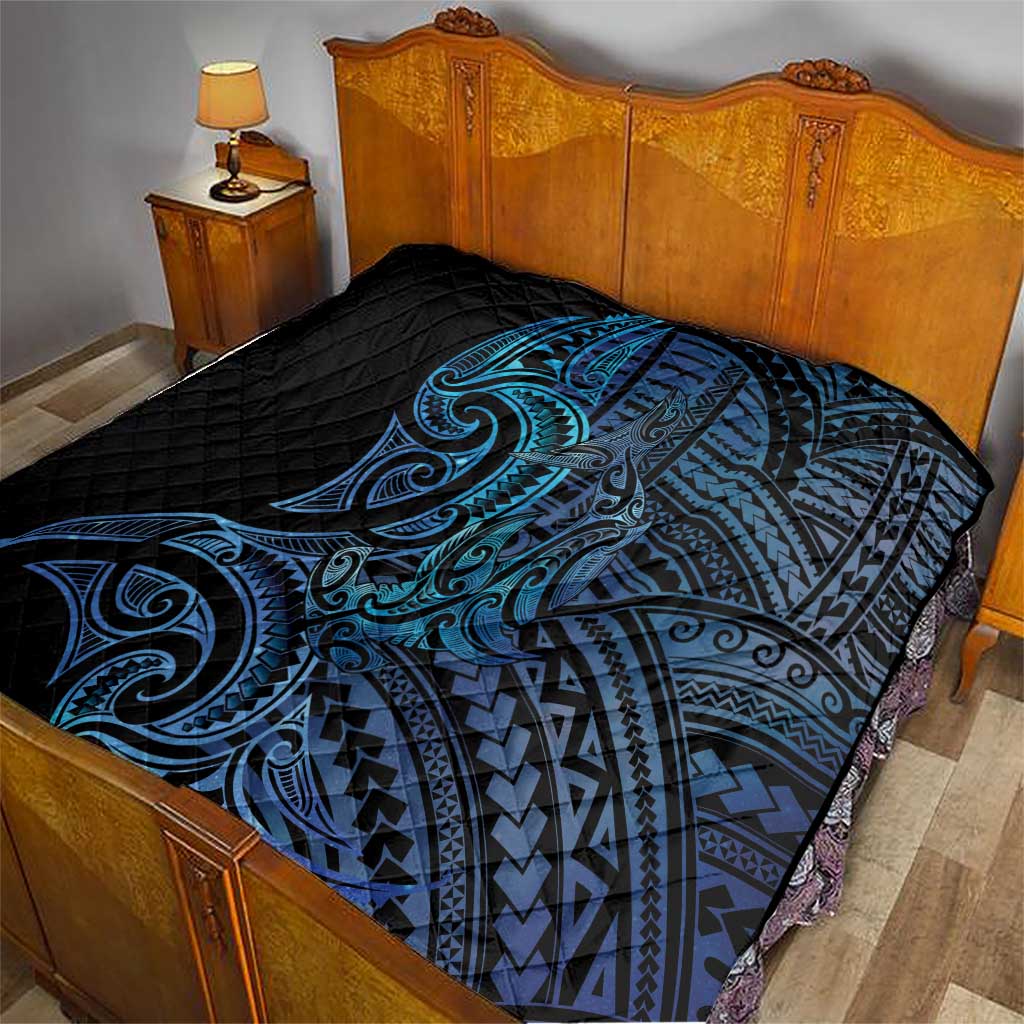 New Zealand Hammerhead Shark Quilt Maori Haehae Mangopare Galaxy - Polynesian Pride