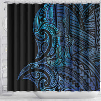 New Zealand Hammerhead Shark Shower Curtain Maori Haehae Mangopare Galaxy - Polynesian Pride