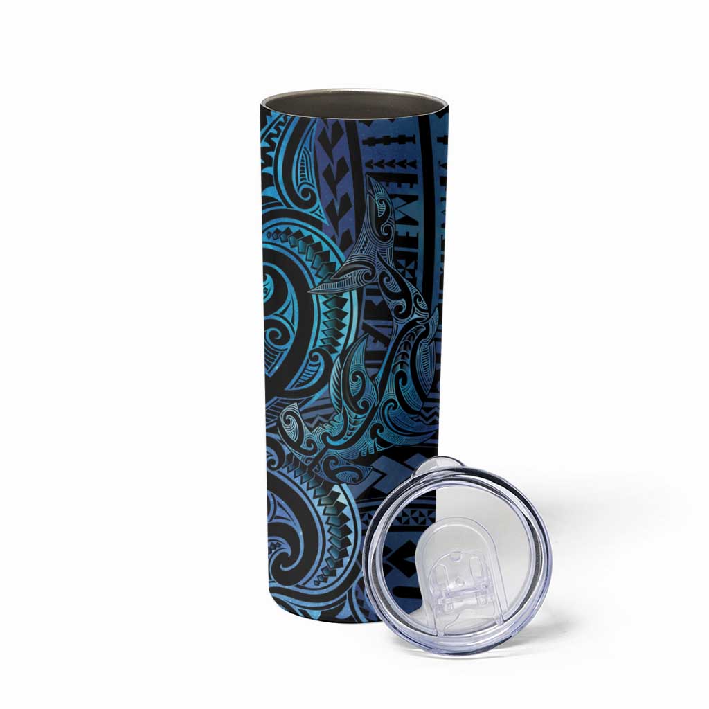 New Zealand Hammerhead Shark Skinny Tumbler Maori Haehae Mangopare Galaxy - Polynesian Pride