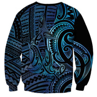 New Zealand Hammerhead Shark Sweatshirt Maori Haehae Mangopare Galaxy - Polynesian Pride