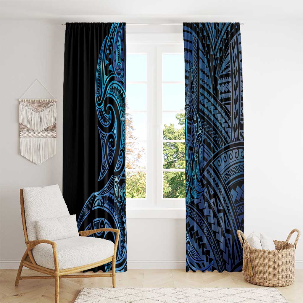 New Zealand Hammerhead Shark Window Curtain Maori Haehae Mangopare Galaxy - Polynesian Pride