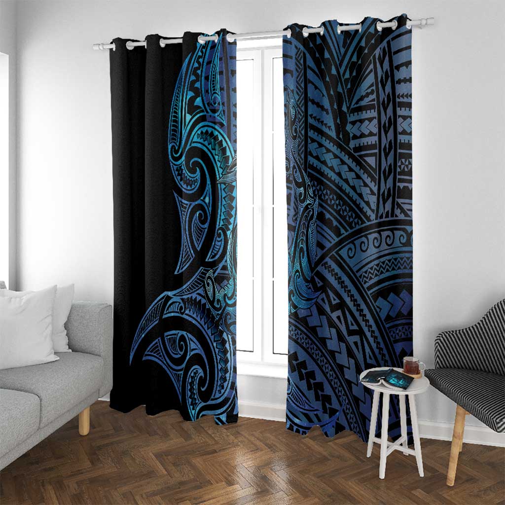 New Zealand Hammerhead Shark Window Curtain Maori Haehae Mangopare Galaxy - Polynesian Pride