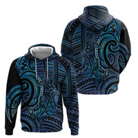 New Zealand Hammerhead Shark Zip Hoodie Maori Haehae Mangopare Galaxy - Polynesian Pride