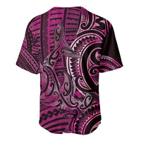 New Zealand Hammerhead Shark Baseball Jersey Maori Haehae Mangopare Pink - Polynesian Pride