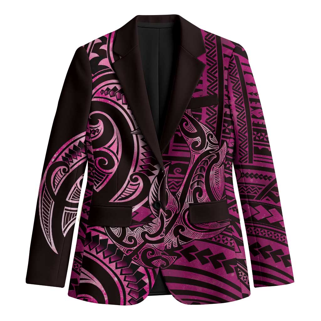 New Zealand Hammerhead Shark Blazer Maori Haehae Mangopare Pink - Polynesian Pride
