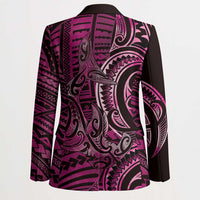New Zealand Hammerhead Shark Blazer Maori Haehae Mangopare Pink - Polynesian Pride