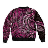 New Zealand Hammerhead Shark Bomber Jacket Maori Haehae Mangopare Pink - Polynesian Pride