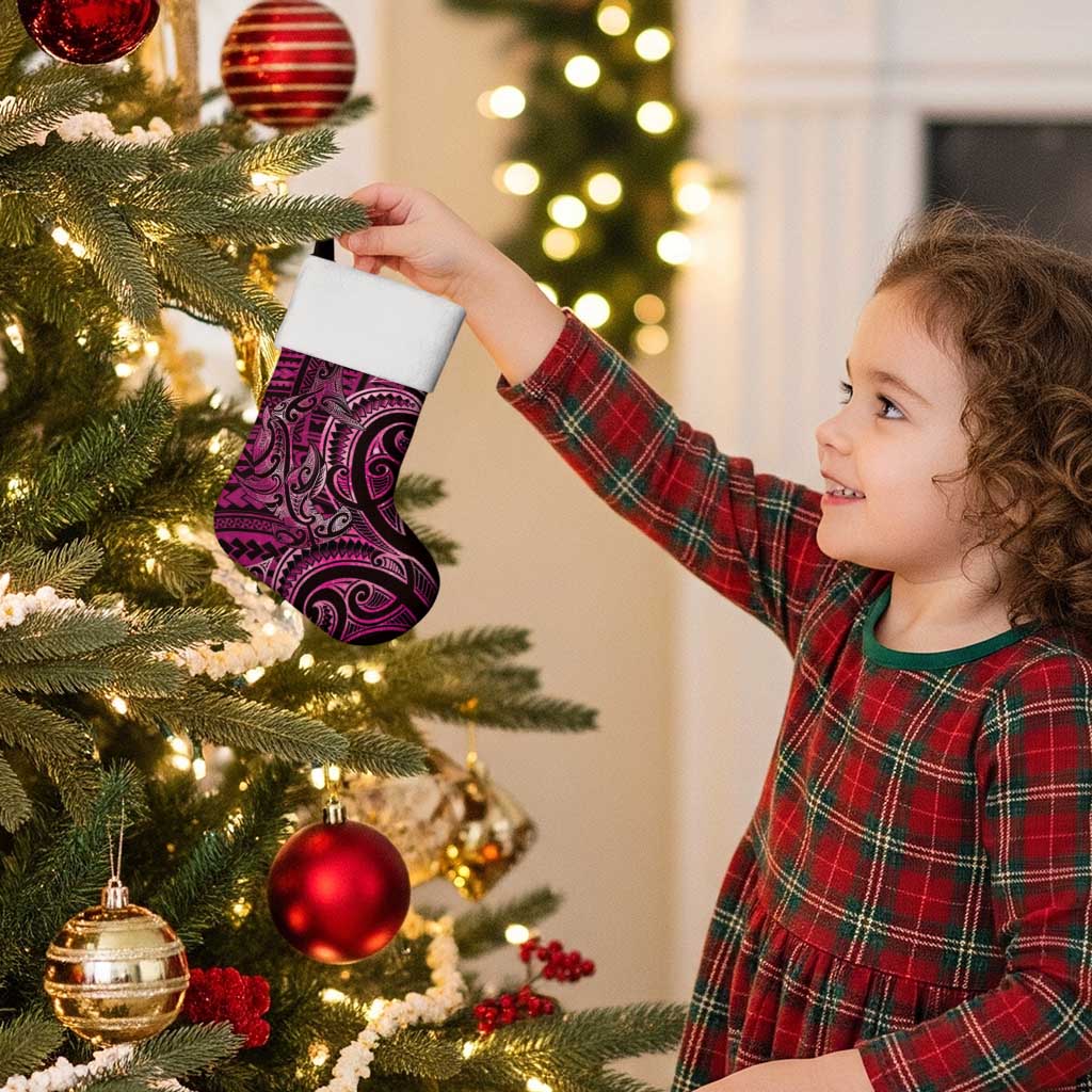 New Zealand Hammerhead Shark Christmas Stocking Maori Haehae Mangopare Pink - Polynesian Pride