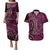 New Zealand Hammerhead Shark Couples Matching Puletasi and Hawaiian Shirt Maori Haehae Mangopare Pink - Polynesian Pride