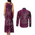 New Zealand Hammerhead Shark Couples Matching Tank Maxi Dress and Long Sleeve Button Shirt Maori Haehae Mangopare Pink - Polynesian Pride