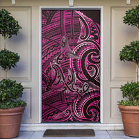 New Zealand Hammerhead Shark Door Cover Maori Haehae Mangopare Pink - Polynesian Pride