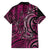 New Zealand Hammerhead Shark Family Matching Off The Shoulder Long Sleeve Dress and Hawaiian Shirt Maori Haehae Mangopare Pink - Polynesian Pride