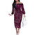 New Zealand Hammerhead Shark Family Matching Off The Shoulder Long Sleeve Dress and Hawaiian Shirt Maori Haehae Mangopare Pink - Polynesian Pride