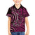 New Zealand Hammerhead Shark Family Matching Off The Shoulder Long Sleeve Dress and Hawaiian Shirt Maori Haehae Mangopare Pink - Polynesian Pride