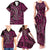 New Zealand Hammerhead Shark Family Matching Tank Maxi Dress and Hawaiian Shirt Maori Haehae Mangopare Pink - Polynesian Pride