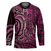 New Zealand Hammerhead Shark Hockey Jersey Maori Haehae Mangopare Pink - Polynesian Pride