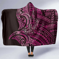 New Zealand Hammerhead Shark Hooded Blanket Maori Haehae Mangopare Pink - Polynesian Pride