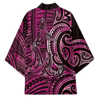 New Zealand Hammerhead Shark Kimono Maori Haehae Mangopare Pink - Polynesian Pride