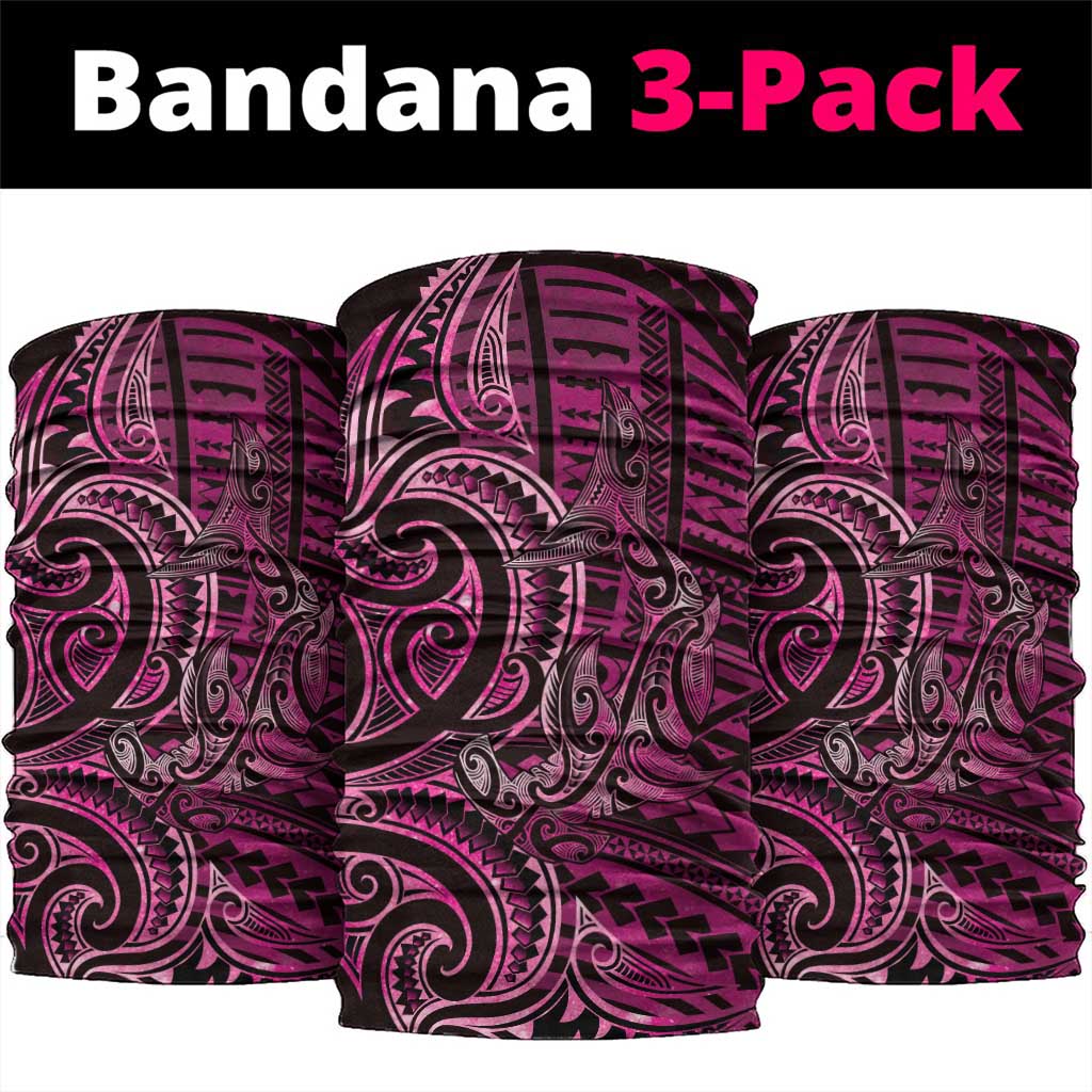 New Zealand Hammerhead Shark Neck Gaiter Maori Haehae Mangopare Pink - Polynesian Pride