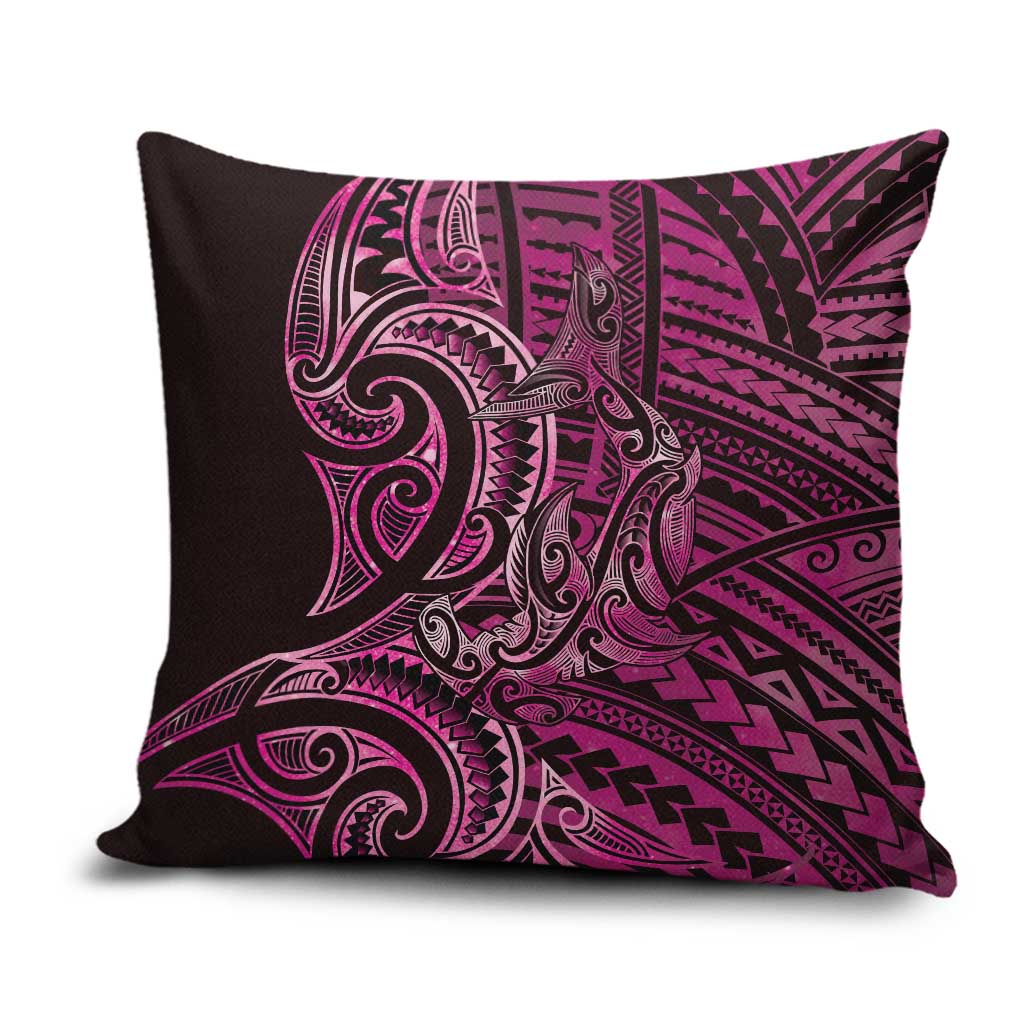 New Zealand Hammerhead Shark Pillow Cover Maori Haehae Mangopare Pink - Polynesian Pride