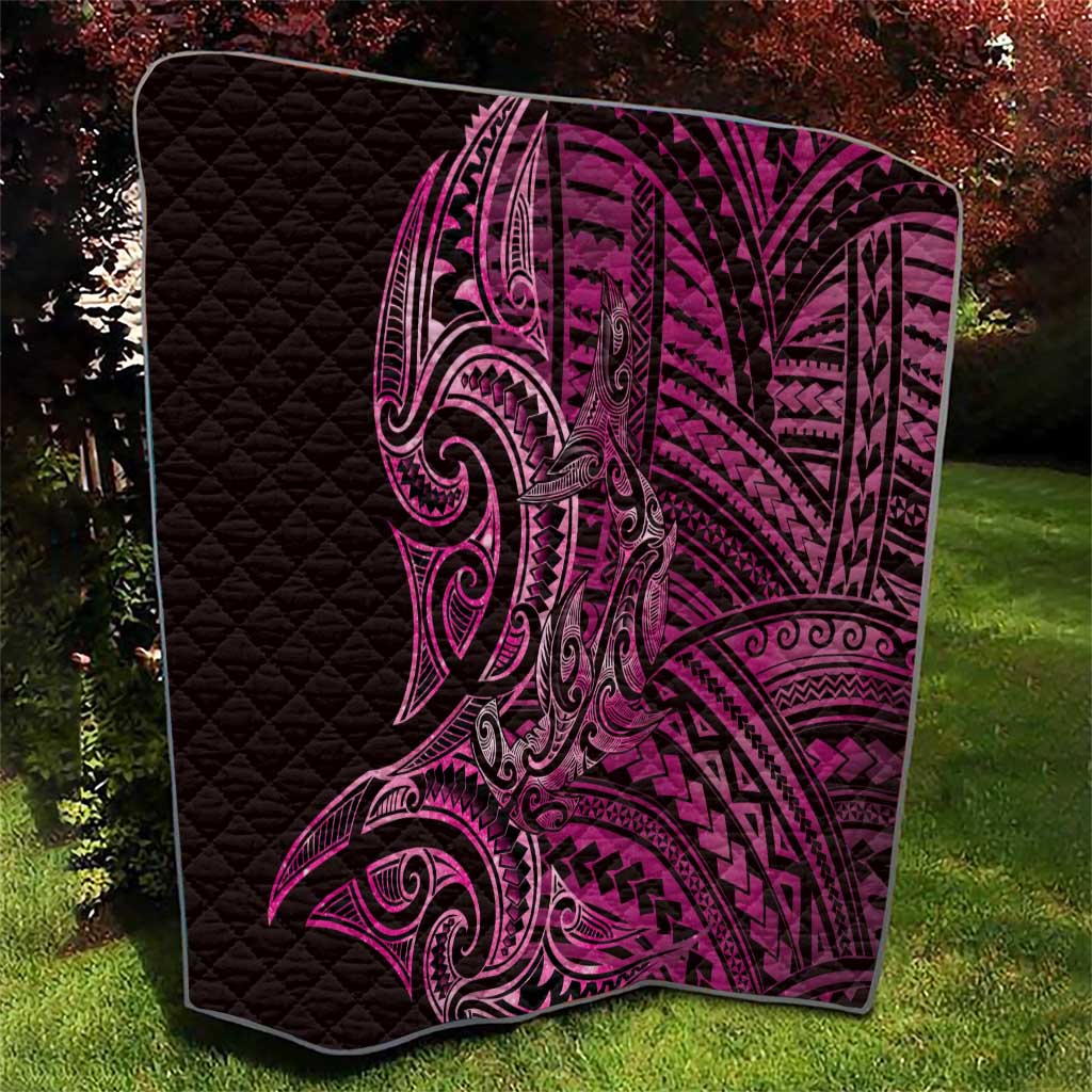 New Zealand Hammerhead Shark Quilt Maori Haehae Mangopare Pink - Polynesian Pride