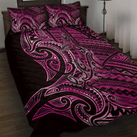 New Zealand Hammerhead Shark Quilt Bed Set Maori Haehae Mangopare Pink - Polynesian Pride