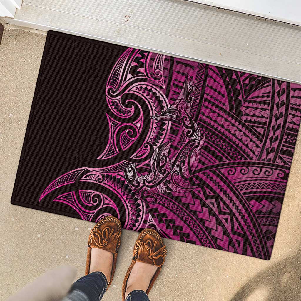 New Zealand Hammerhead Shark Rubber Doormat Maori Haehae Mangopare Pink - Polynesian Pride