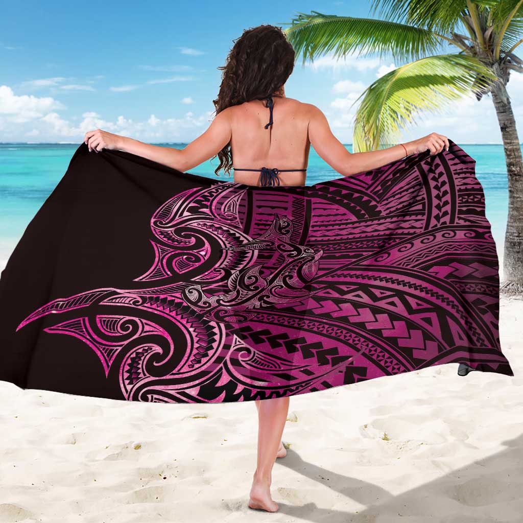 New Zealand Hammerhead Shark Sarong Maori Haehae Mangopare Pink - Polynesian Pride