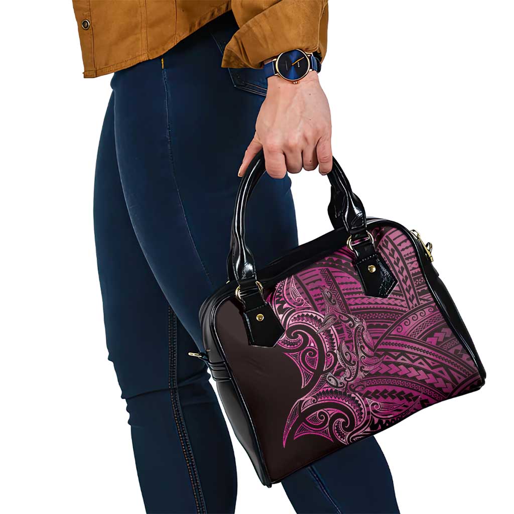 New Zealand Hammerhead Shark Shoulder Handbag Maori Haehae Mangopare Pink - Polynesian Pride