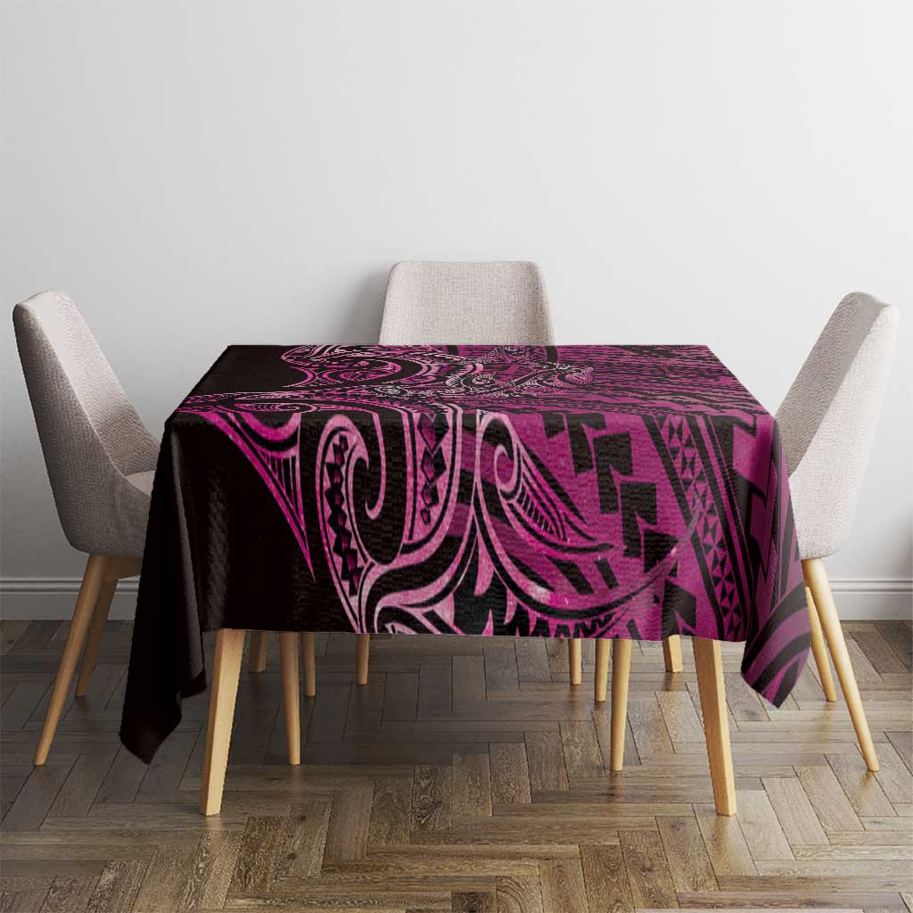 New Zealand Hammerhead Shark Tablecloth Maori Haehae Mangopare Pink - Polynesian Pride