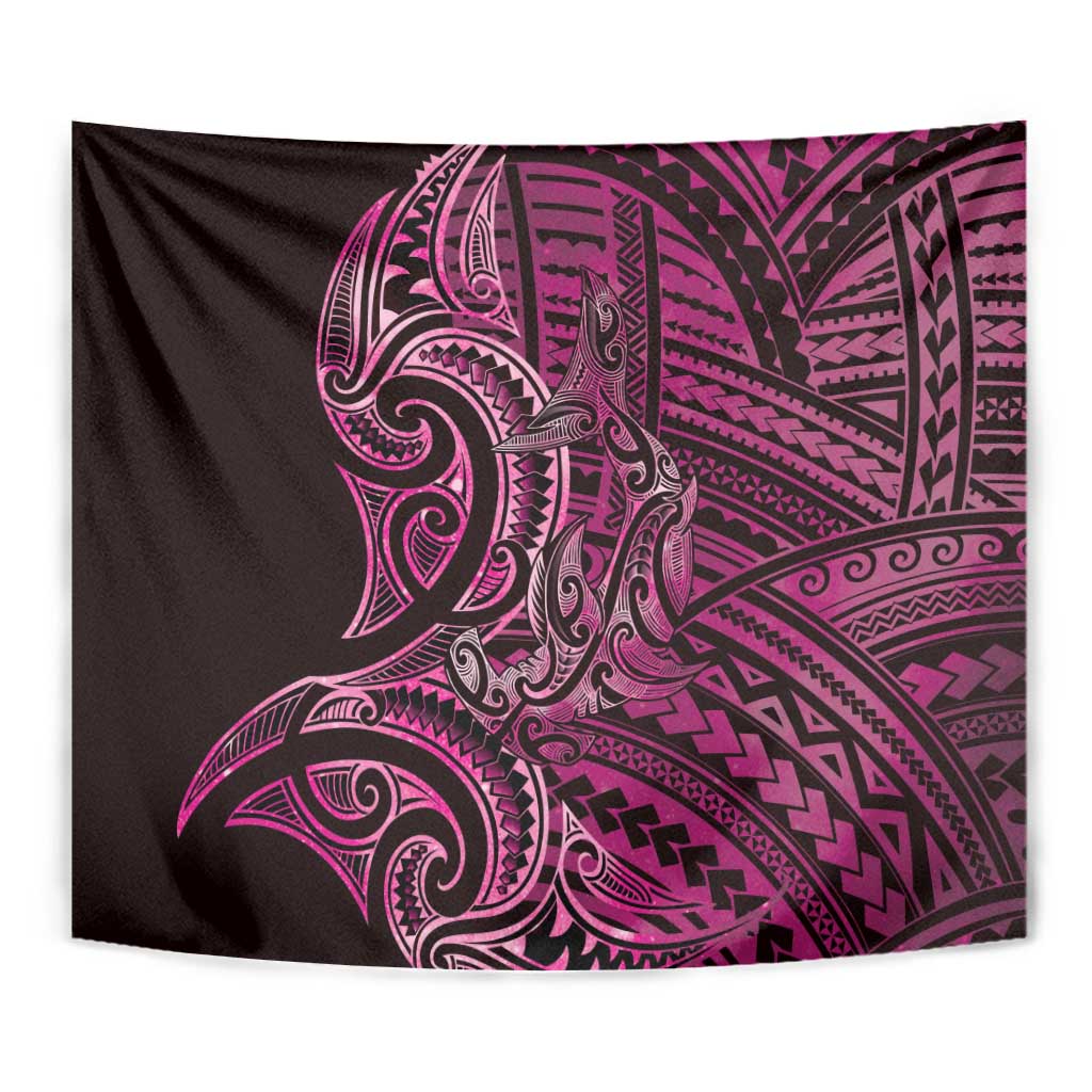 New Zealand Hammerhead Shark Tapestry Maori Haehae Mangopare Pink - Polynesian Pride