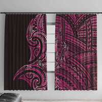 New Zealand Hammerhead Shark Window Curtain Maori Haehae Mangopare Pink - Polynesian Pride