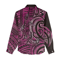 New Zealand Hammerhead Shark Women Casual Shirt Maori Haehae Mangopare Pink - Polynesian Pride