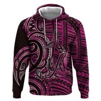 New Zealand Hammerhead Shark Zip Hoodie Maori Haehae Mangopare Pink - Polynesian Pride