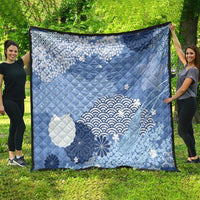 Blue Palaka Japanese Patterns Quilt Asanoha Seigaiha Sakura Motif LT14 - Polynesian Pride